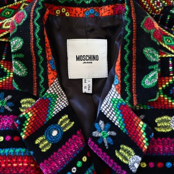 Moschino Jeans Vintage Rare Floral Velvet Corduroy Blazer Jacket New NWOT 10 - Picture 6 of 6
